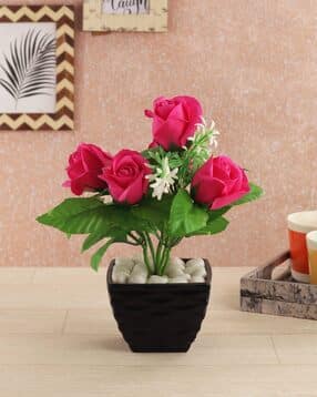 Artificial Rose Plant With Pot-image-41