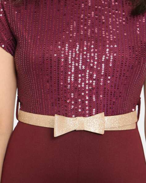 Buy Burgundy Jumpsuit Playsuits for Girls by NAUTI NATI Online