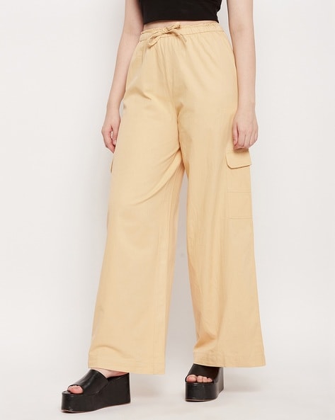 Buy Beige Trousers & Pants for Women by MADAME Online