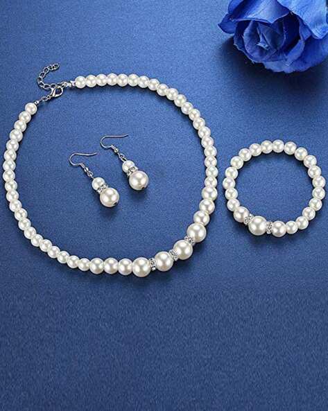 Vintage L'Amour Necklace, Bracelet, & Earrings blue rhinestones set - Ruby  Lane