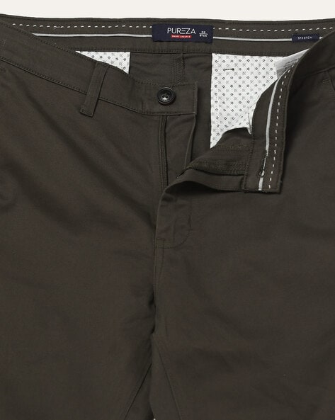 Buy Olive Green Trousers & Pants for Men by PUREZA Online