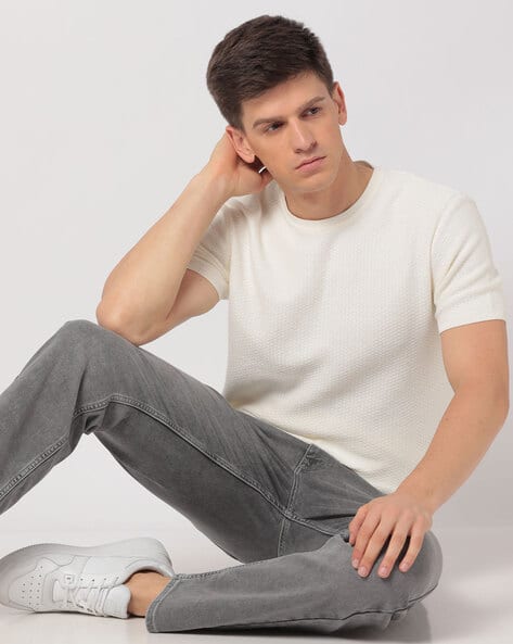 Knitted Slim Fit Crew-Neck T-Shirt