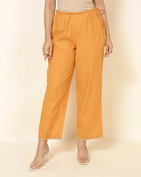 Pants with Embroidered Hem Price in India