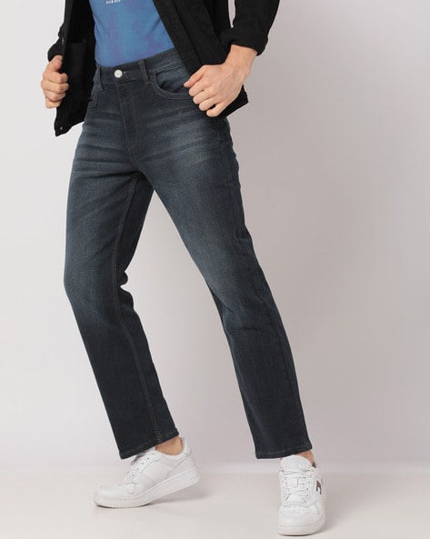 Buy Black Straight Fit Mens Jeans Online