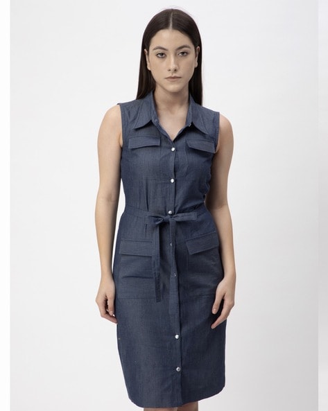 Sleeveless Denim Dress | Woolworths.co.za