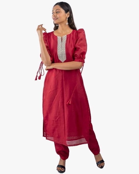 Mumtaz Arts Cotton Unstitched Women Suit Fabric Brown – Stilento