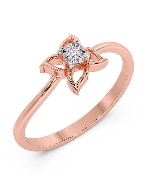 Buy quality 14k Rose Gold Flower Engagement Ring With Pear Shape Diamonds  in Pune