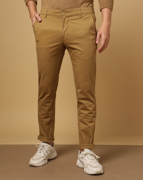 Buy U.S. POLO ASSN. Solid Cotton Stretch Regular Fit Mens Trousers |  Shoppers Stop