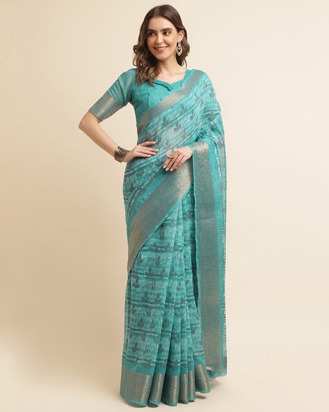 Buy Blue Sarees for Women by JALTHER Online | Ajio.com