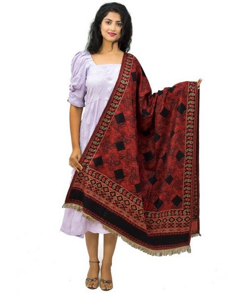 Geometric Print Woolen Shawl Price in India