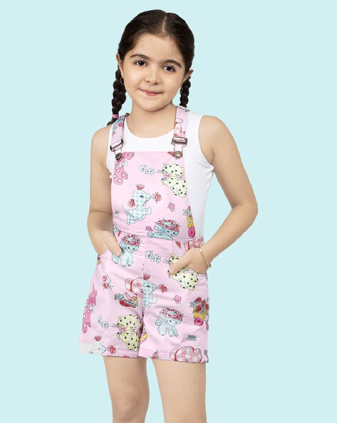 Pure Cotton A-line Pinafore Dungaree Dress With T-Shirt For Girls – Naughty  Ninos