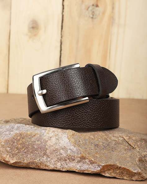 Plus Size Leather Belt with Buckle Closure