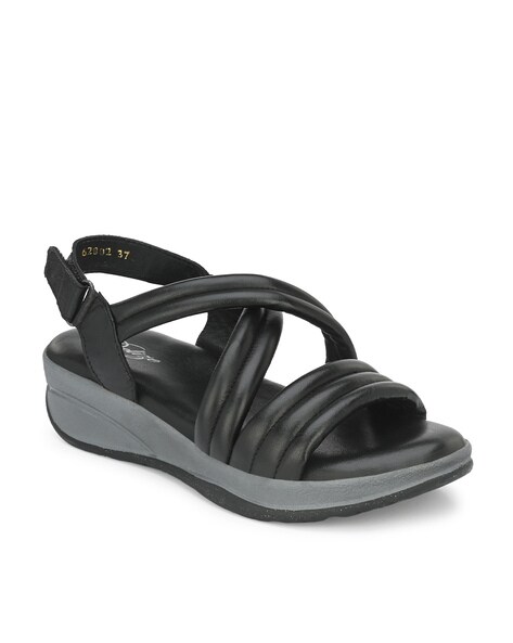 Black platform leather discount sandals