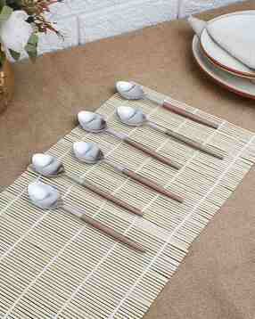 vareesha Set of 6 Dessert Spoons with Matt Finish Handle-picture-0