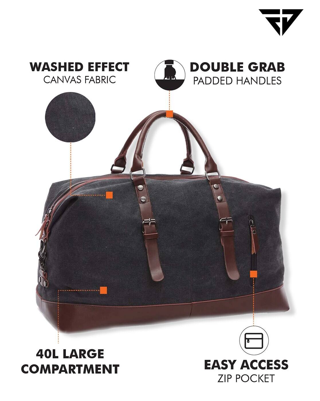Buy FUR JADEN Duffle Bag with Zip Closure Online | Ajio.com