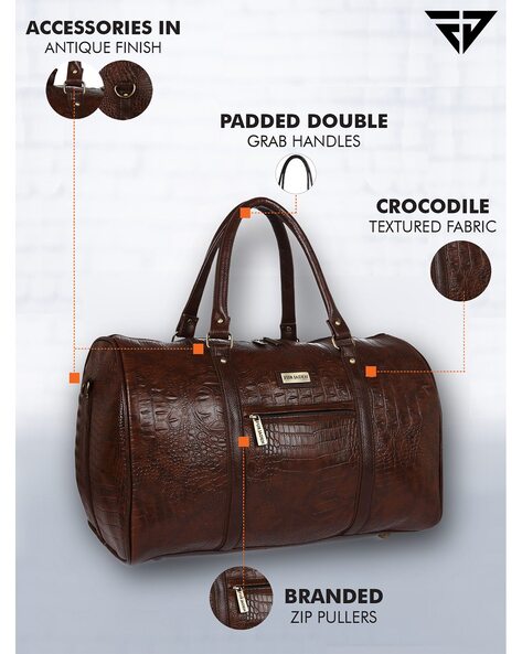 Buy FUR JADEN Tan Solid Leather Duffle Bag - Duffel Bag for Unisex 19230160  | Myntra