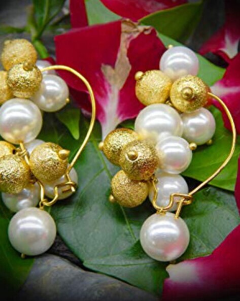 Gold Plated Pearl Studs made in Sterling Silver ER 429