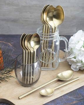 vareesha Set of 6 Imperial Matt Finish Tea  & Table Spoons-picture-45