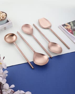 vareesha Set of 5 Stainless Steel Serving Spoons-picture-37