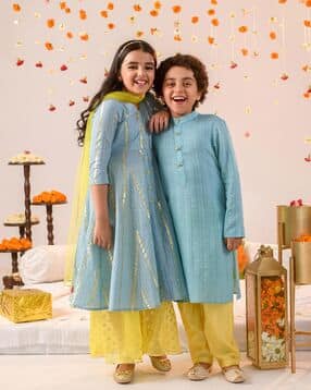 Striped 3-Piece Kurta Suit Set-image-8