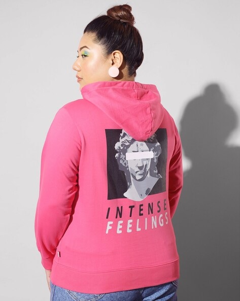 Pink hoodies cheap plus size