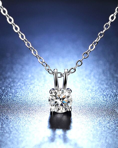 Crystal deals solitaire necklace