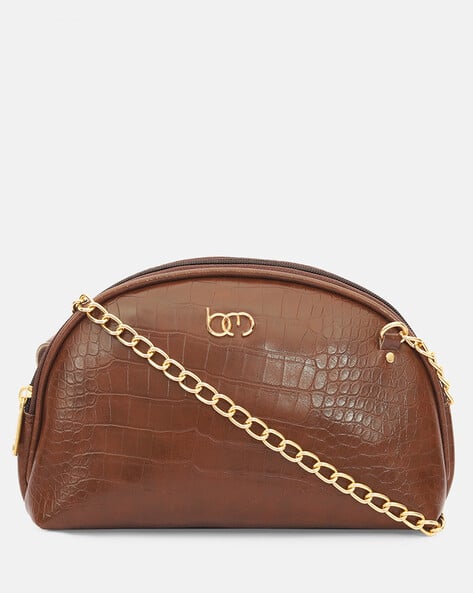 BAGSY MALONE Women Reptilian Pattern Sling Bag with Metal Strap
