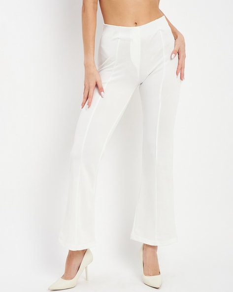 Buy High Waist White Flare Pants, Pants for Women, Office Meeting Pants,  White Formal Pants, Trousers Women Online in India - Etsy