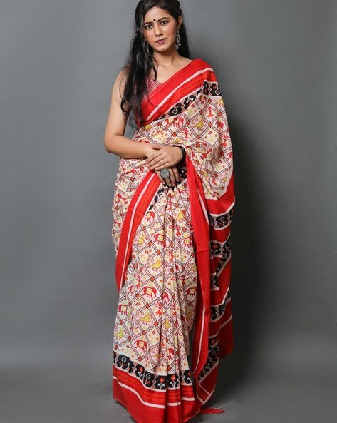 Pink - Animal Print - Sarees Collection with Latest and Trendy Designs at  Utsav Fashions