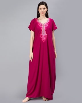 Buy KOI SLEEPWEAR Premium Women Embroidery Night Gown Lizzybizzy