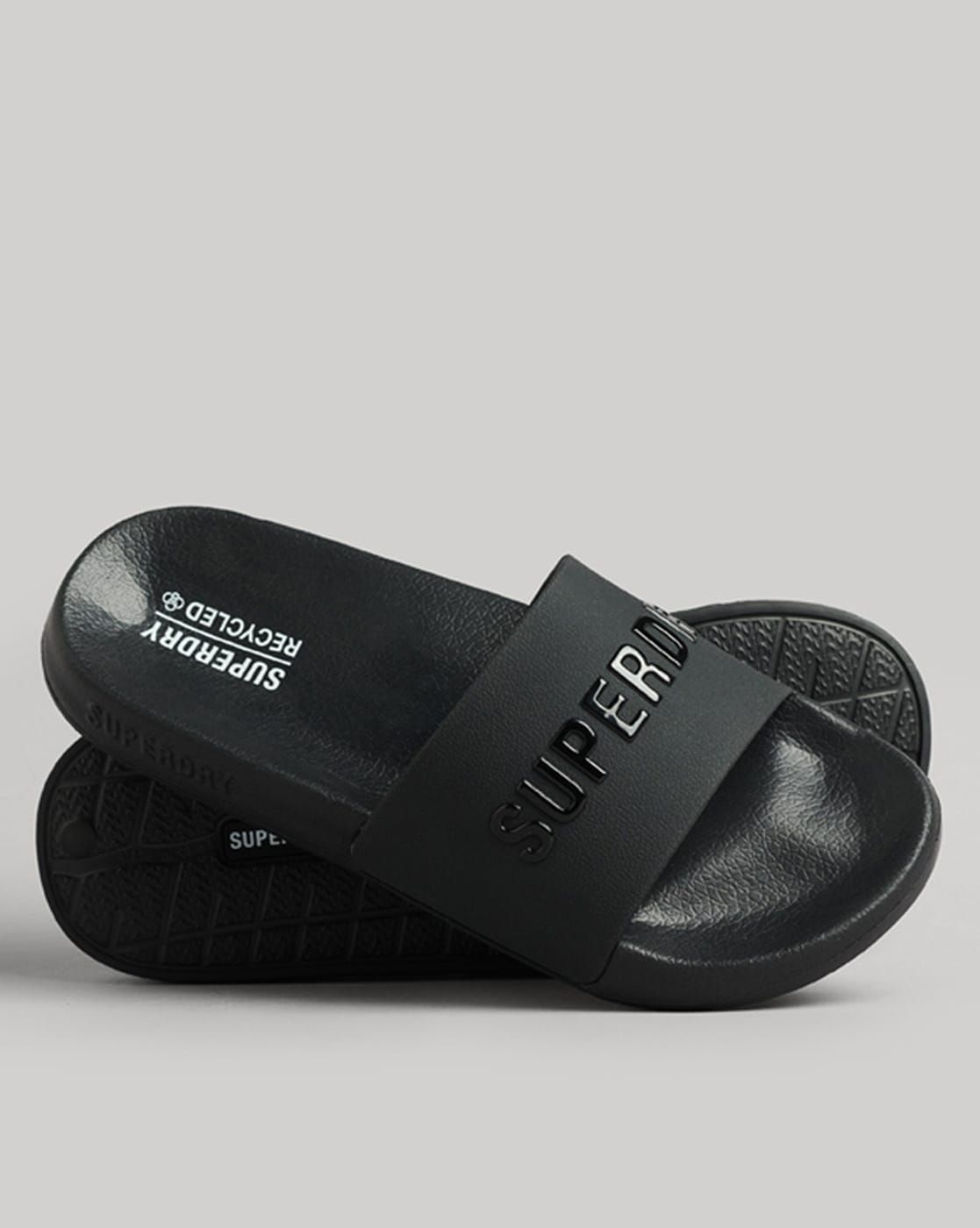Superdry Mens New Code Core Flip Flops Sliders Sandals Black White Navy  Blue | eBay