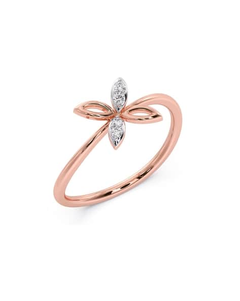 Rose Gold Diamond-Studded Ring - Main Image