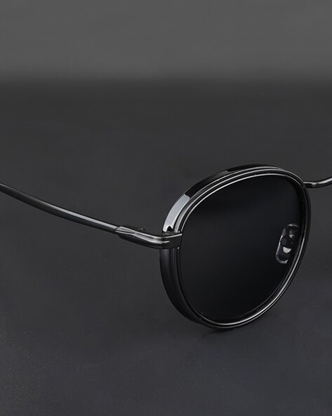 Voyage Silver Black Round Sunglasses - MG3585