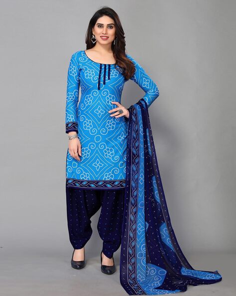 Printed Unstitched Dress Material Price in India