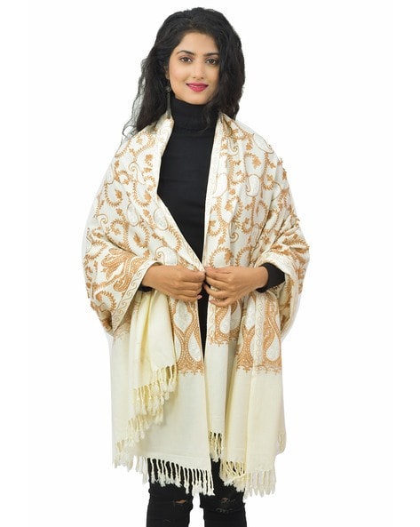 Embroidery Shawl with Fringes Price in India