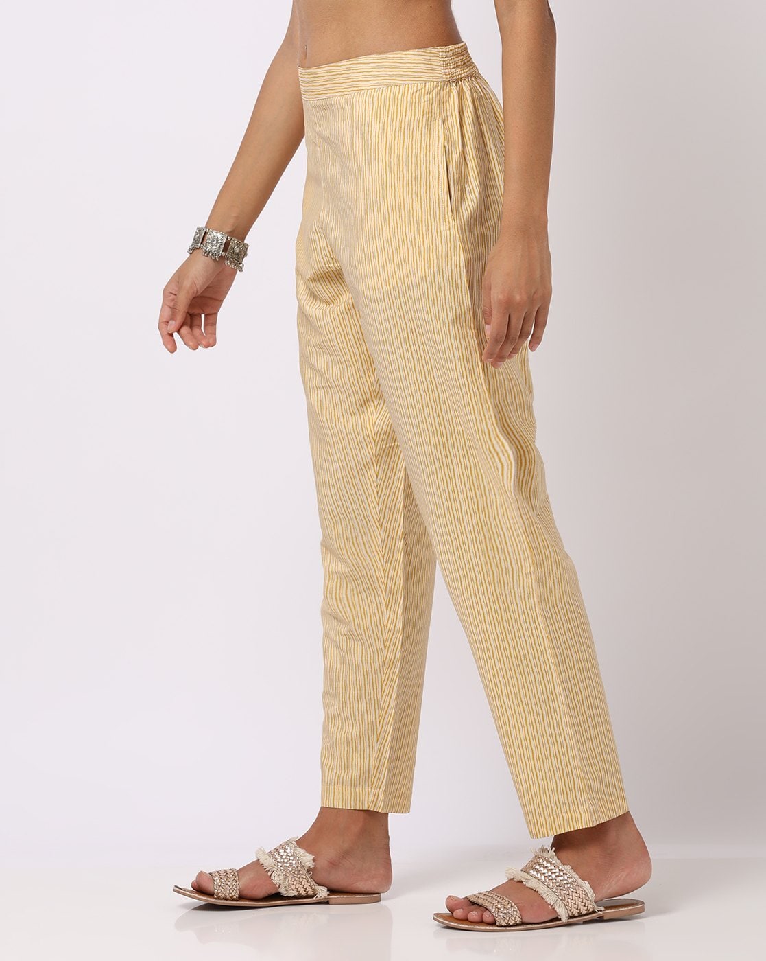 Rangmanch by Pantaloons Off-White Regular Fit Pants