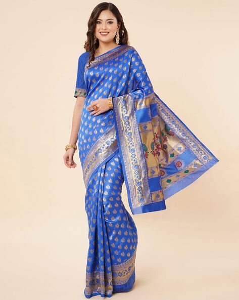 Buy Blue Sarees for Women by LIMDO Online