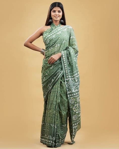 Buy online Dabu Printed Saree With Blouse from ethnic wear for Women by  Kishori for ₹2519 at 43% off | 2024 Limeroad.com