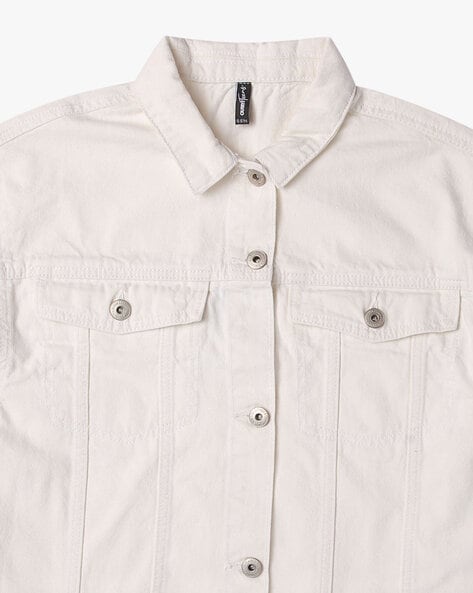 Short Denim Jacket - White - Ladies | H&M US
