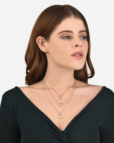 Look Ethnic Gold Plated Long Necklace For Women (LEMZL00049)