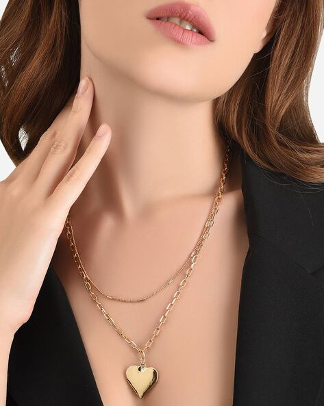 Amazon.com: Yheakne Boho Long Heart Pendant Necklace Gold Outline Heart  Necklace Chain Hollow Heart Drop Necklace Minimalist Necklace Jewelry for  Women and Girls Gifts : Clothing, Shoes & Jewelry
