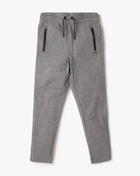 Heathered Slim Fit Track Pants with Zipper Pockets