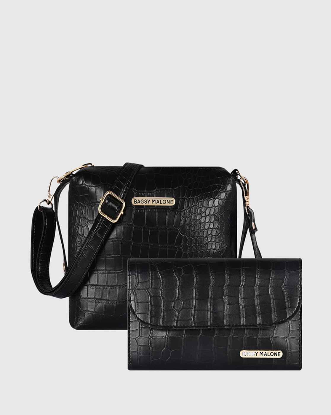 Buy Croco black Handbags for Women by BAGSY MALONE Online Ajio