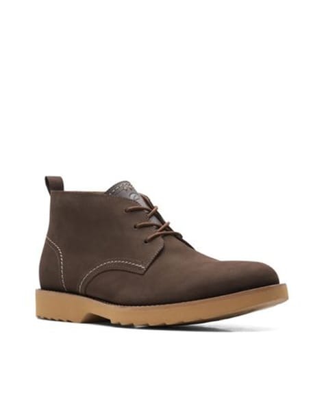 Clarks Genuine Leather Lace-Up Plain-Toe Boots