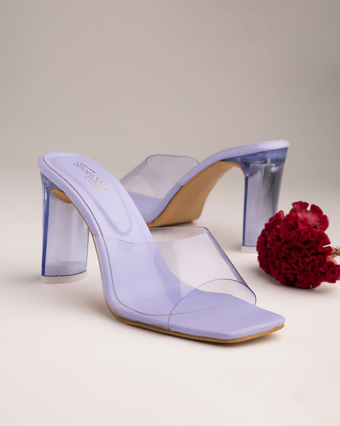 Clear purple heels on sale