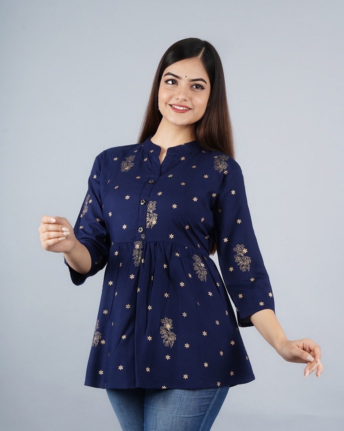 Buy Navy Shirts, Tops & Tunic for Women by MANKSH Online