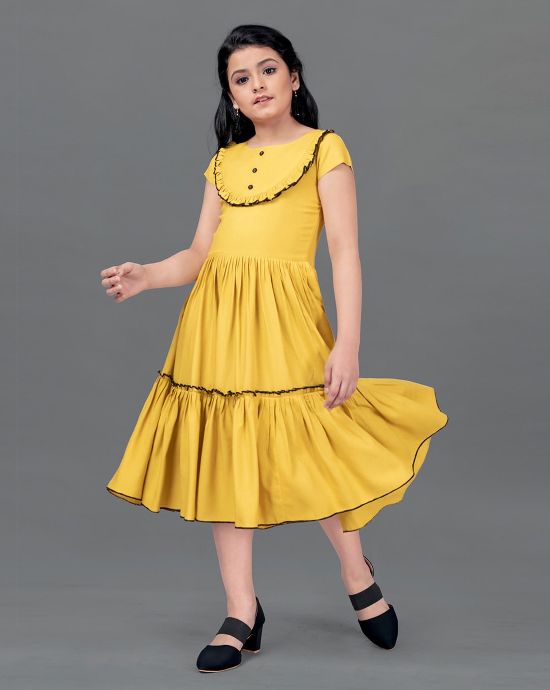 Amazon.com: Gualiy Little Girls Dresses, Formal Dresses for Girls 5-6 Years  Old Yellow Puffy Dress with Bow and Tulle Dress: Clothing, Shoes & Jewelry