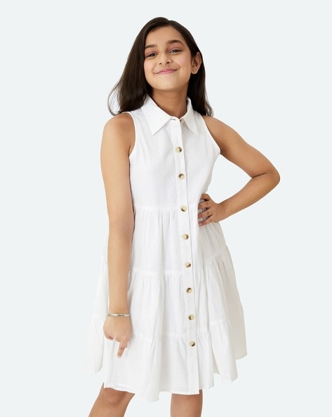 White ecru mist dress | Cotton dresses, Cotton dresses online, Womens  dresses