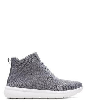 Knitted Ankle-Length Lace-Up Boots