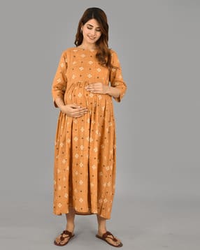 negen Abstract Printed Round-Necked  Dress-picture-31